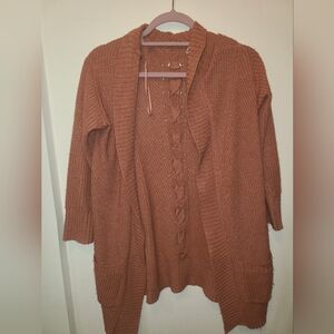 Pink Rose Women's Soft & Warm Pink Cardigan Sweater